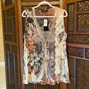 BLEU NWT T-shirt vest with ties